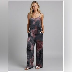 Boho Tie Dye Wide Leg Cami Jumpsuit